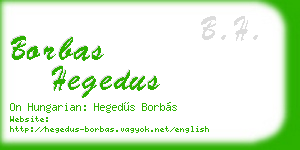 borbas hegedus business card
